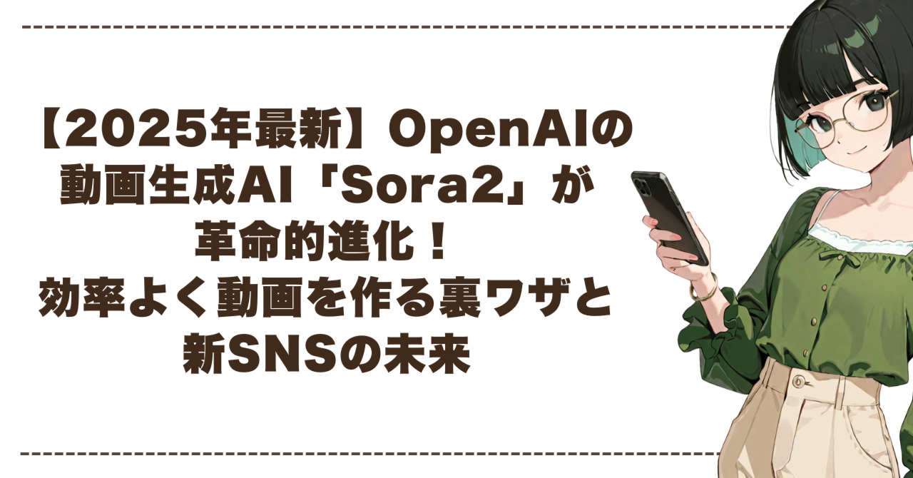 2025年最新】OpenAIの動画生成AI「Sora」が革命的進化！効率よく動画を