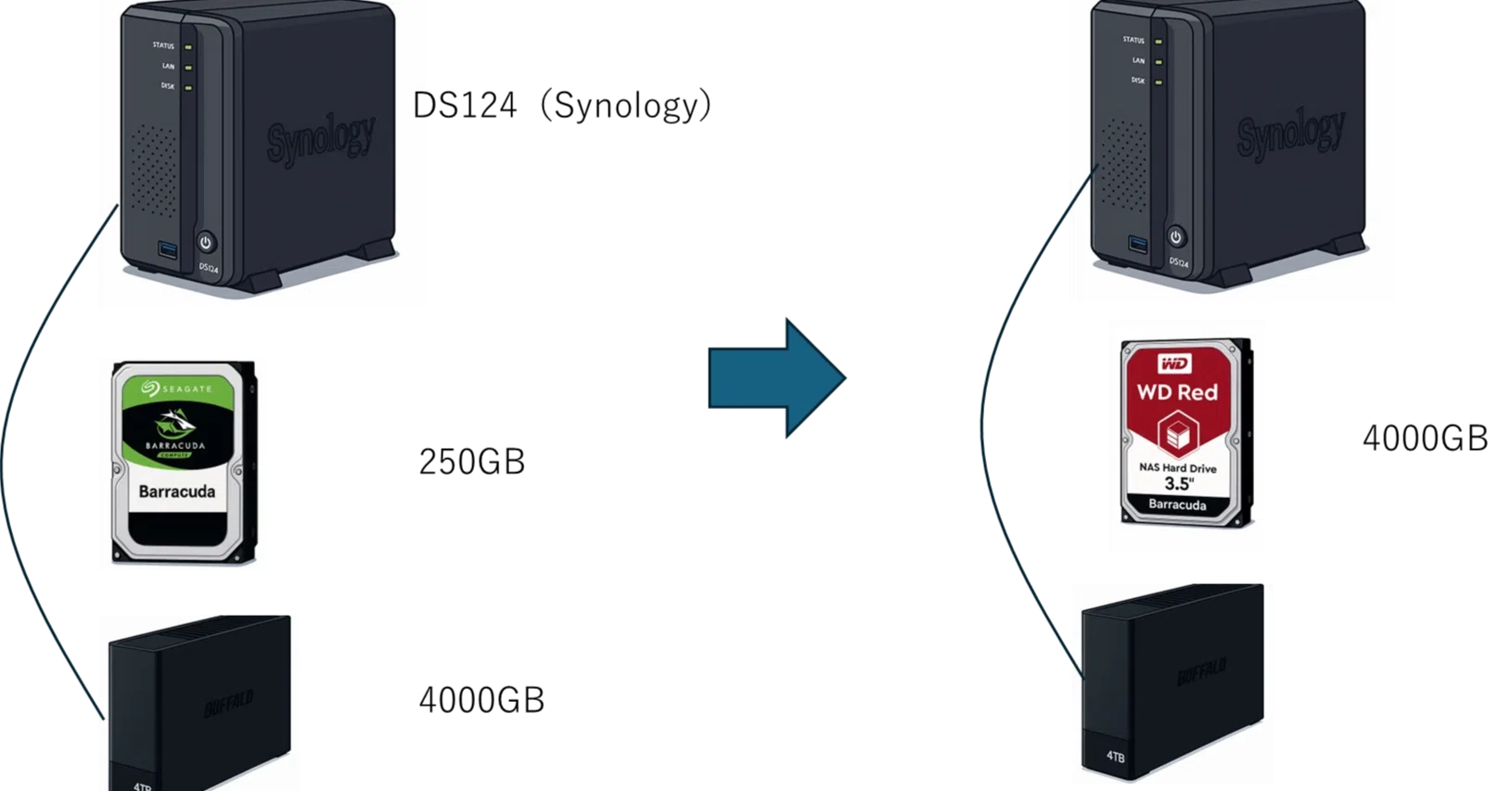 外付けハードディスク・ドライブ Synology DS124 NAS NAS】DS124 HDD入れ替え｜ローリーさん
