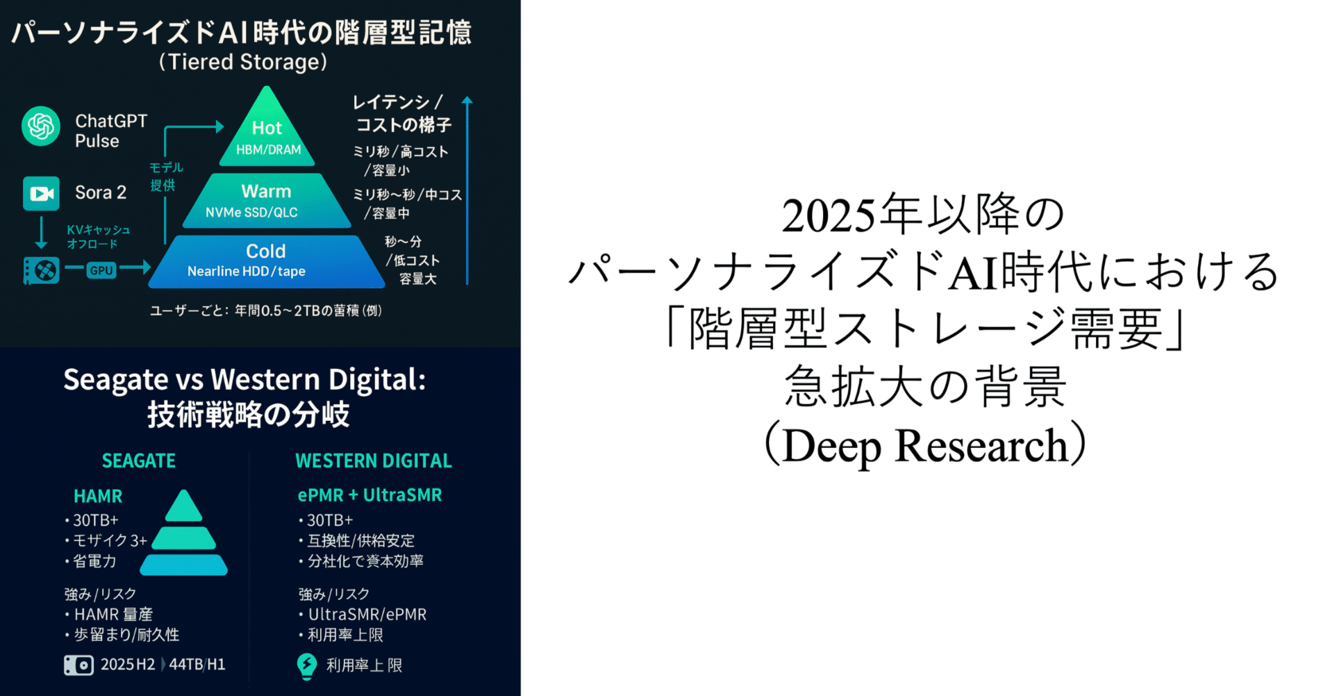 2025年以降のパーソナライズドAI時代における「階層型ストレージ需要」急拡大の背景（Deep Research）｜シェットランドシープドッグ