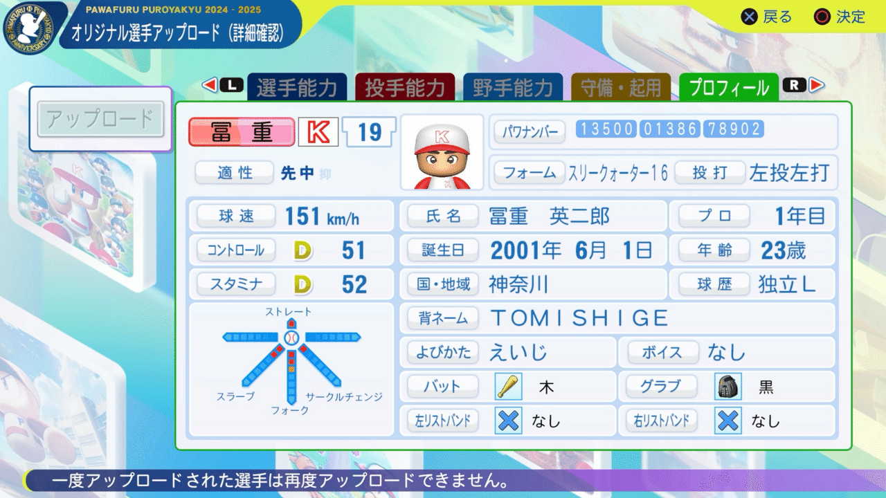 パワプロ2024再現 独立・神奈川FD 冨重英二郎(ver.2)｜re