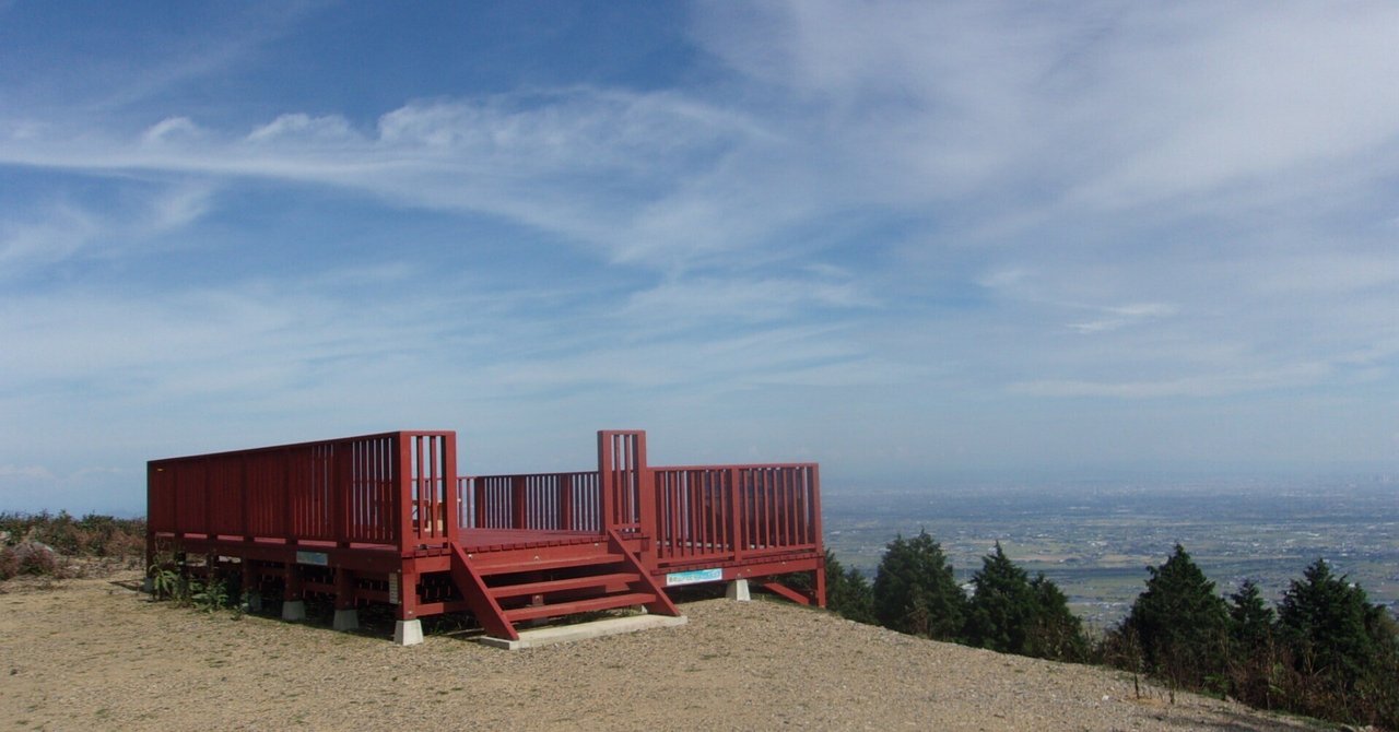 養老山アセビ平スカイテラスからの眺望 大垣の市街地から岐阜、一宮