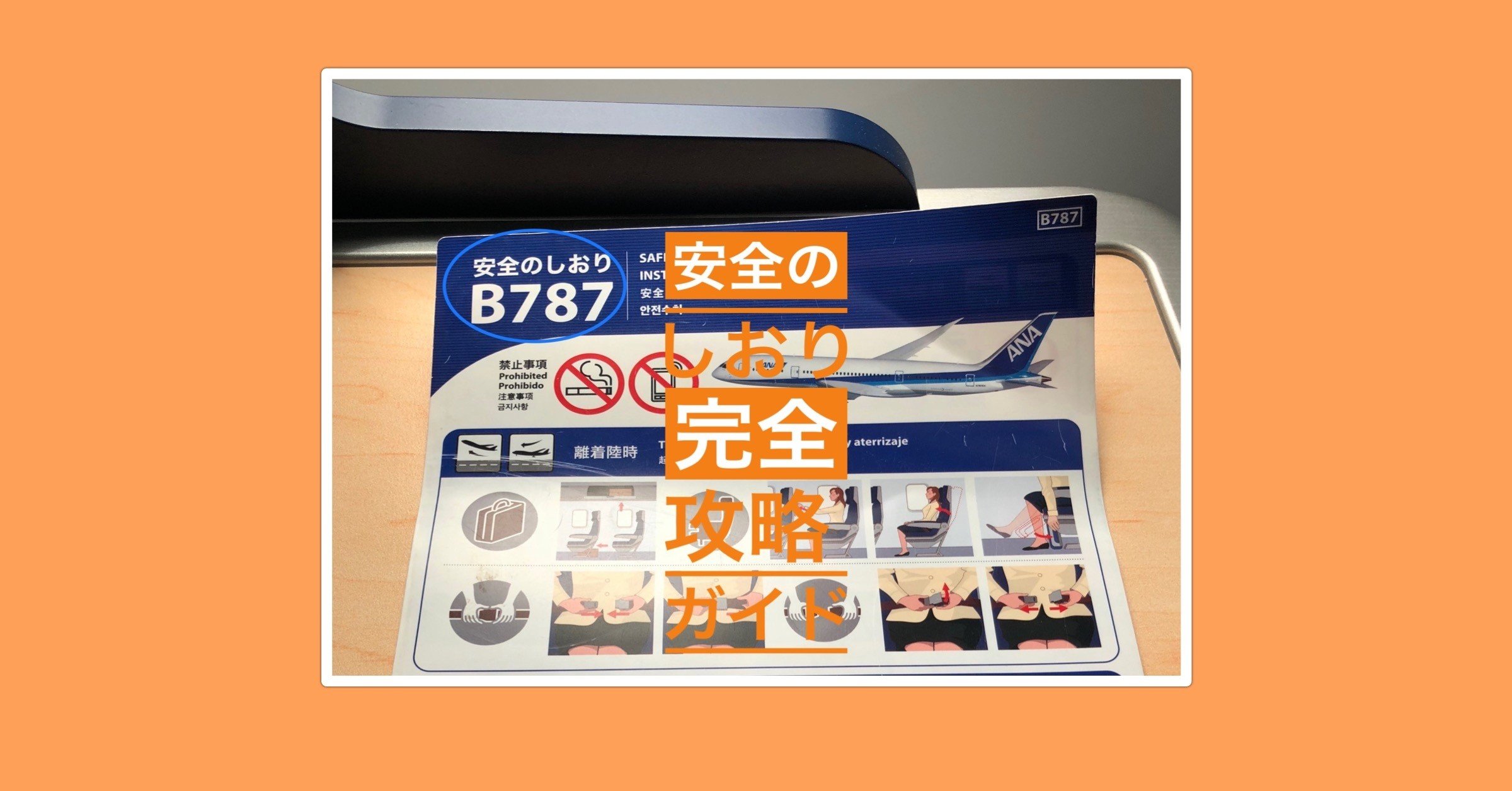 無料》 【安全のしおり完全攻略ガイド】 飛行機に乗ると各座席に置いてある「安全のしおり」の絵の意味を全部説明します。｜suzukyuin｜note