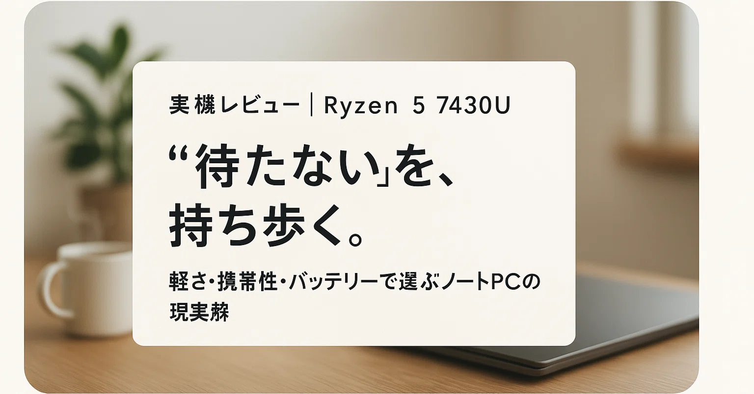 実機レビュー】ACEMAGICノートPC（Ryzen 5 7430U）が私の仕事効率を2倍