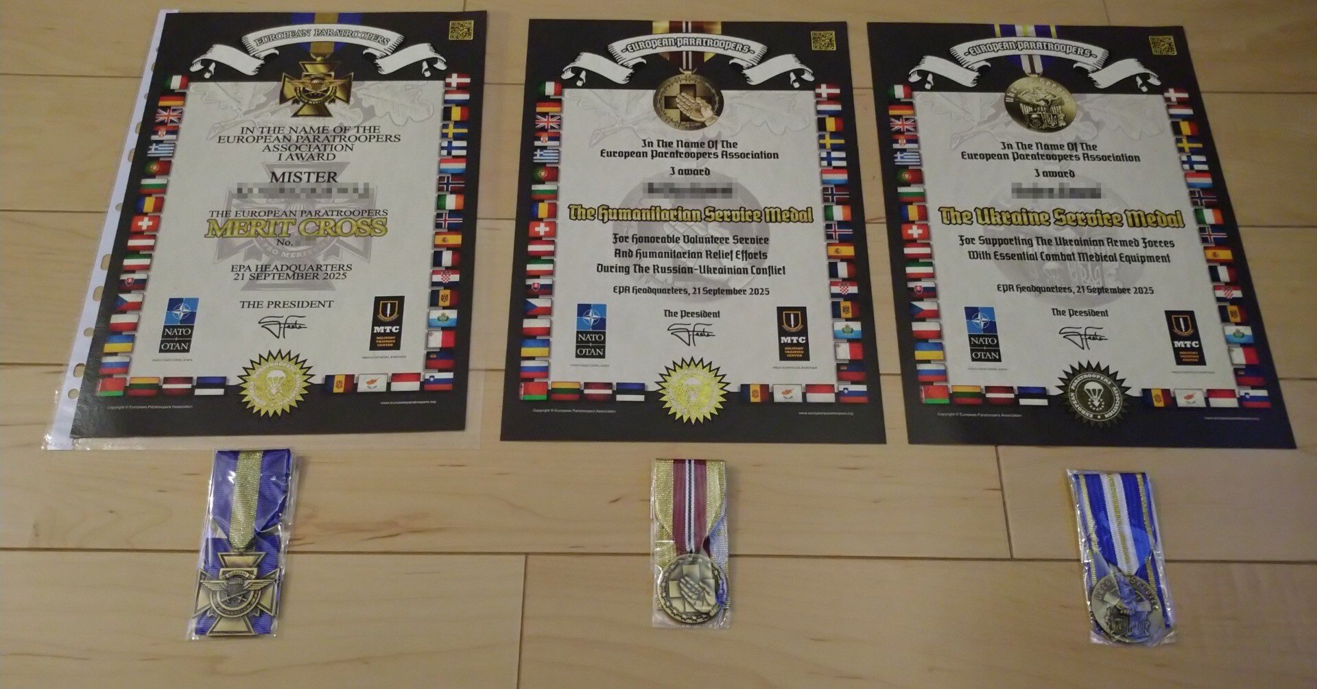 重要なお知らせ】日本人初 ウクライナ支援の功績が認められ 欧州空挺