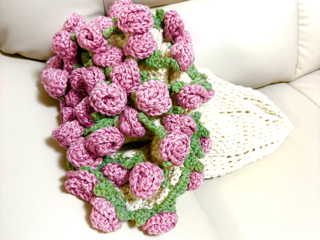 仕事をしながら】5日間でブーケブランケット編んでみた｜ズボラ