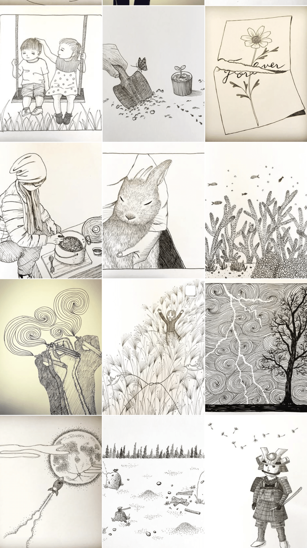 視線の王冠　ペン画 Inktober2025 3日目「Crown」｜うっちー