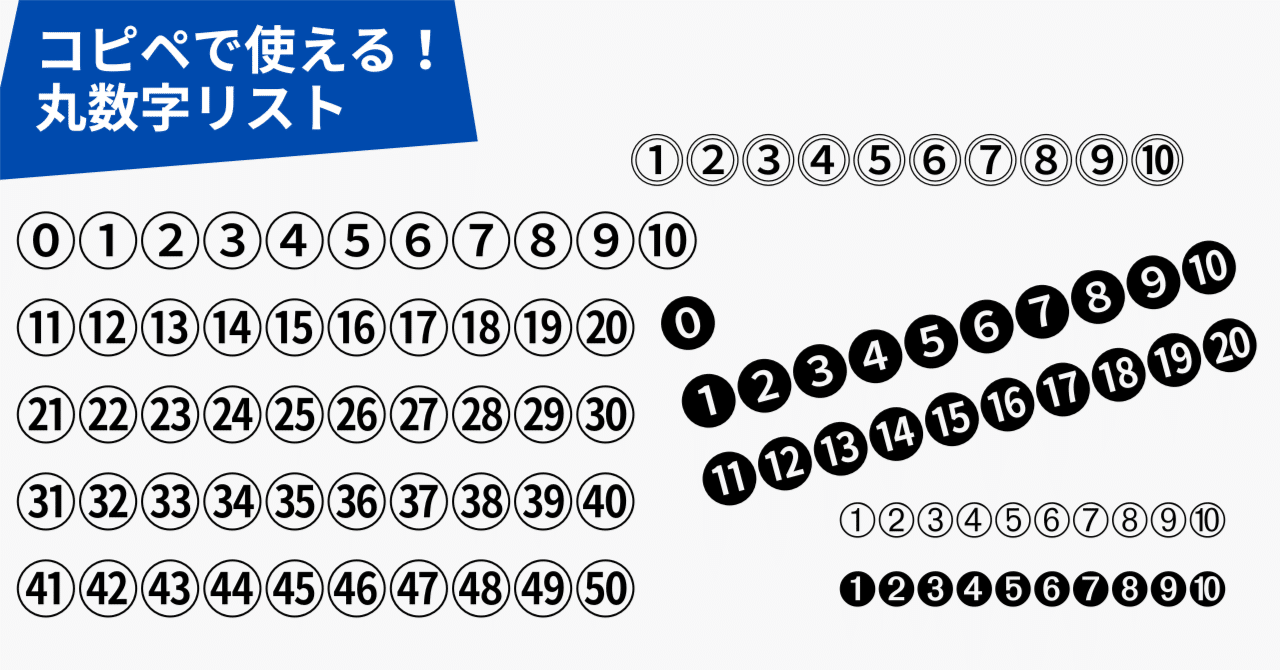 ⓤⓒⓞ様ご確認用 サクッとコピペ用】丸数字⓪①②③…⑲⑳㉑…㊿や