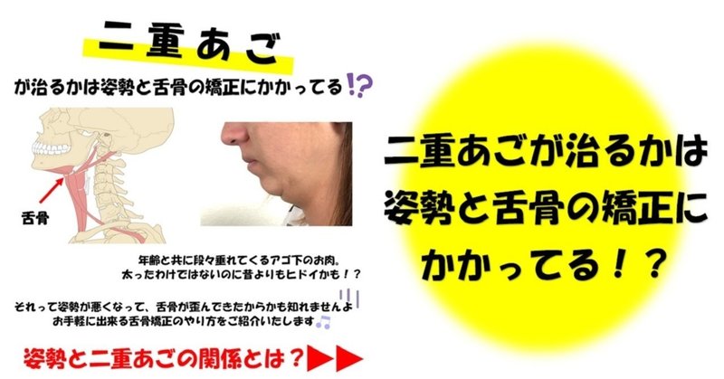 二重あごが治るかは姿勢と舌骨の矯正にかかってる Revisionginza Note 二重あごが治るかは姿勢と舌骨の矯正にかかってる Revisionginza Note