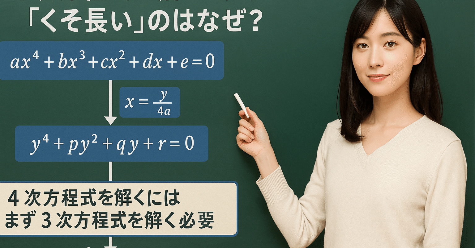 ４次方程式の解の公式が「くそ長い」のはなぜ？｜落ちこぼれ理工系学生