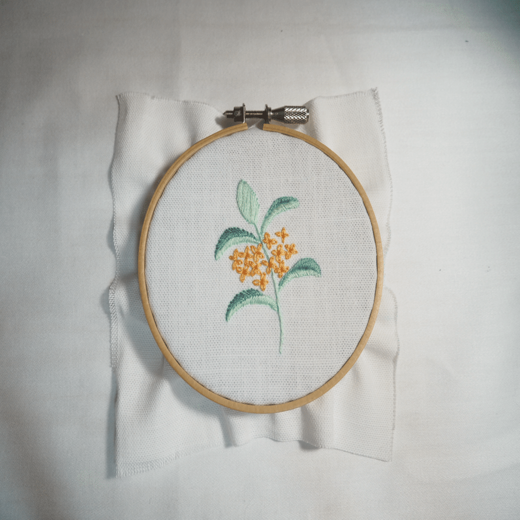 刺繍図案】キンモクセイ｜chiho_harishigoto