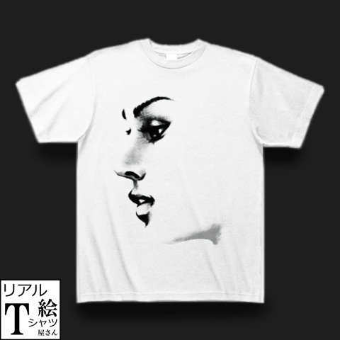 女性の顔のリアルイラストtシャツを作りました リアル絵tシャツ屋さん Note