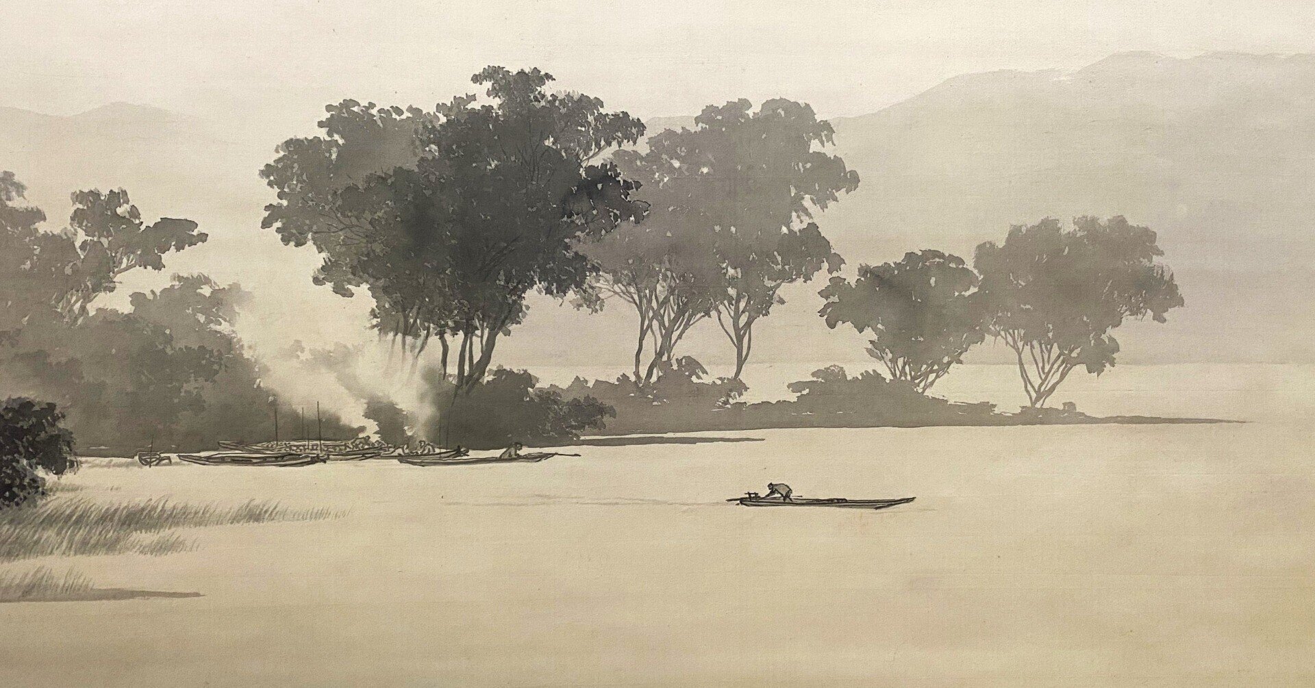 『風景』◯【 東山魁夷　】　◯　裏サイン　　日本 M10 名画に隠されたサイン・東山魁夷の色彩が映し出す運命のコード〜緑と