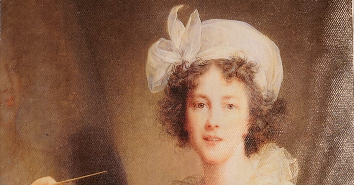 エリザベート=ルイーズ・ヴィジェ=ルブラン　自画像　娘　木製枠 エリザベート=ルイーズ・ヴィジェ=ルブラン 自画像 娘 木製枠