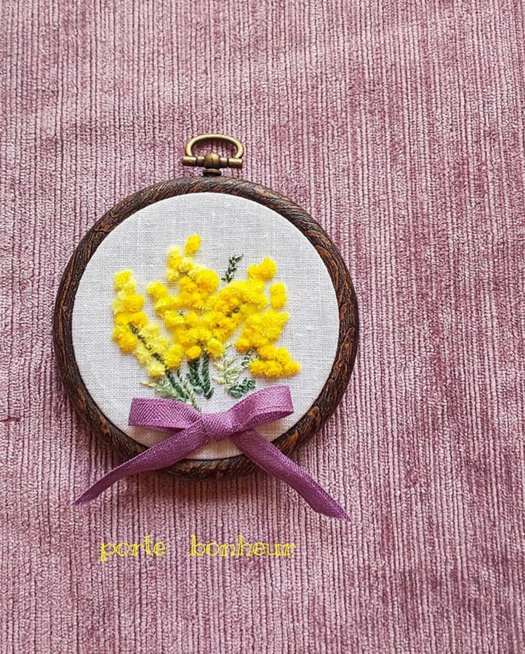 皆様のギャラリー~ミモザの花刺繍~｜Art Fiber Endo