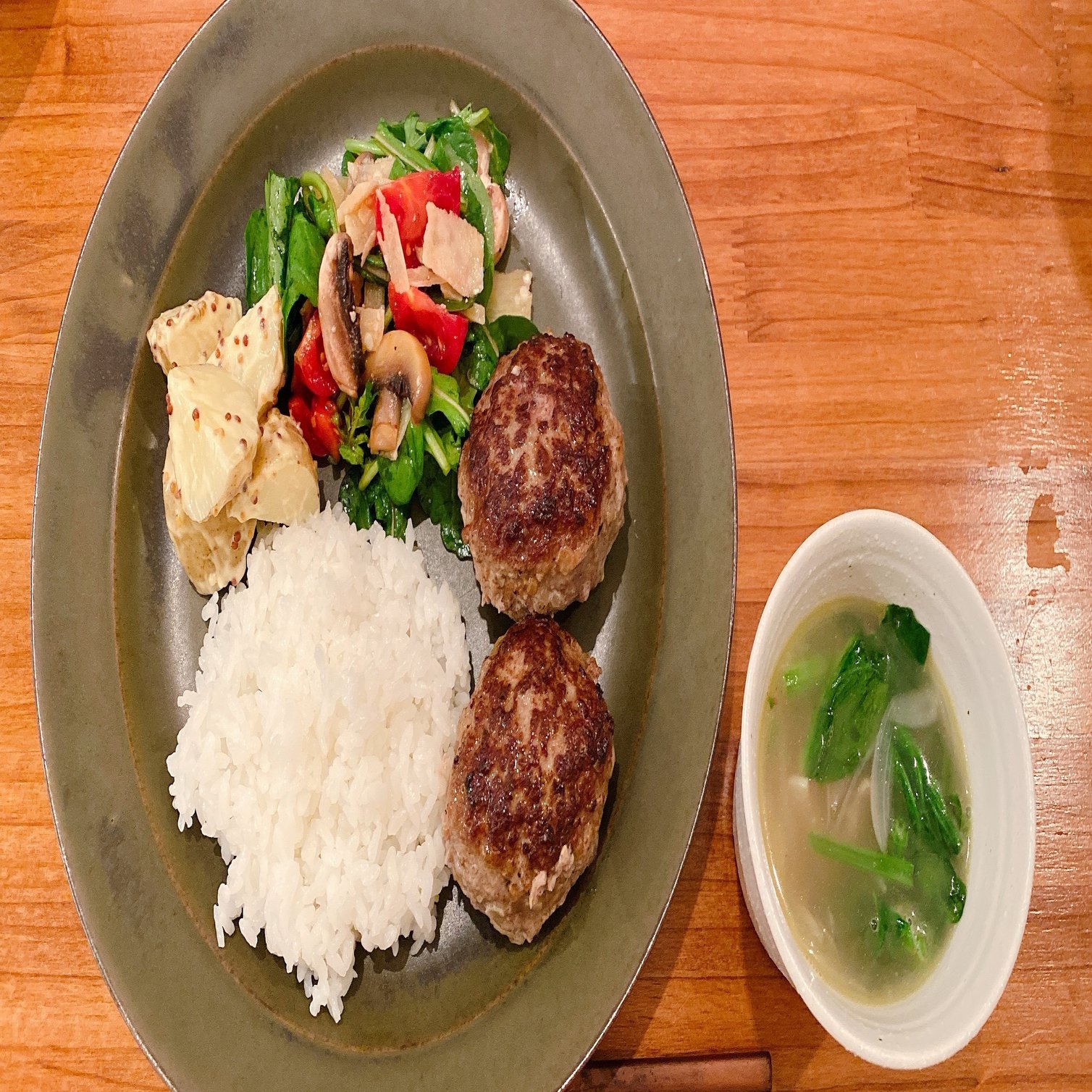 今晩の食卓 つなぎは米粉でハンバーグ いしばしまゆみ Note