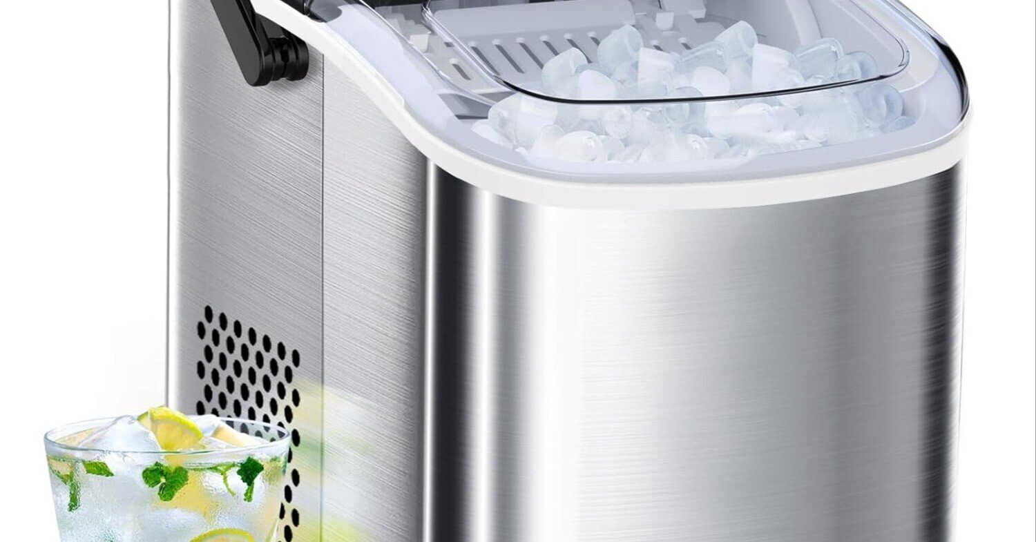 Joy Pebble 製氷機 ステンレス鋼仕上げ 透明窓 氷つくり機 自動製氷機