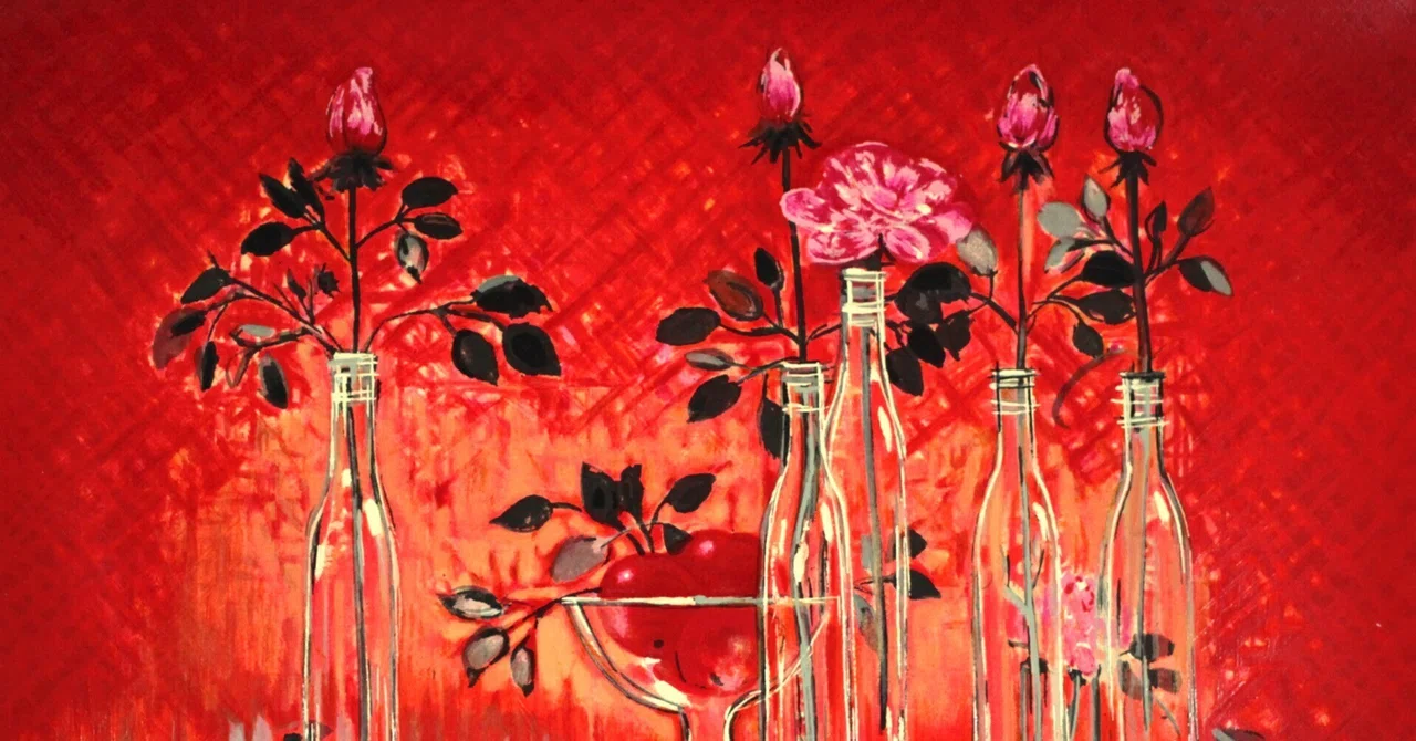 シリアルナンバー有り　ミッシェル・アンリ　「真紅の花」 rectangle_large_type_2_de6f295