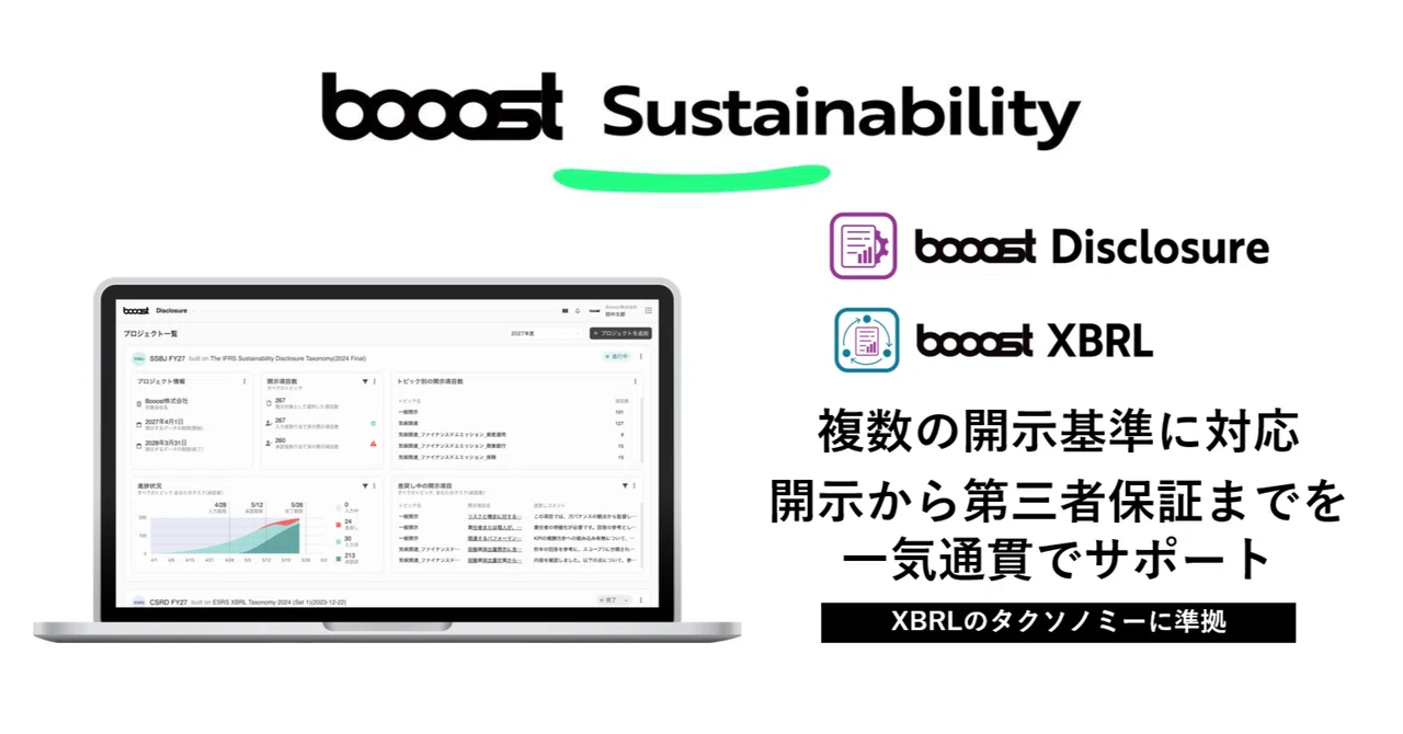 新機能リリースのお知らせ「booost Disclosure」「booost XBRL」 ｜Booost