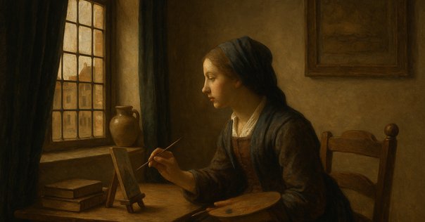 フェルメールの絵画　[マリアとマルタの家のキリスト] フェルメール【マルタとマリアの家のキリスト】 - 手描き 絵画