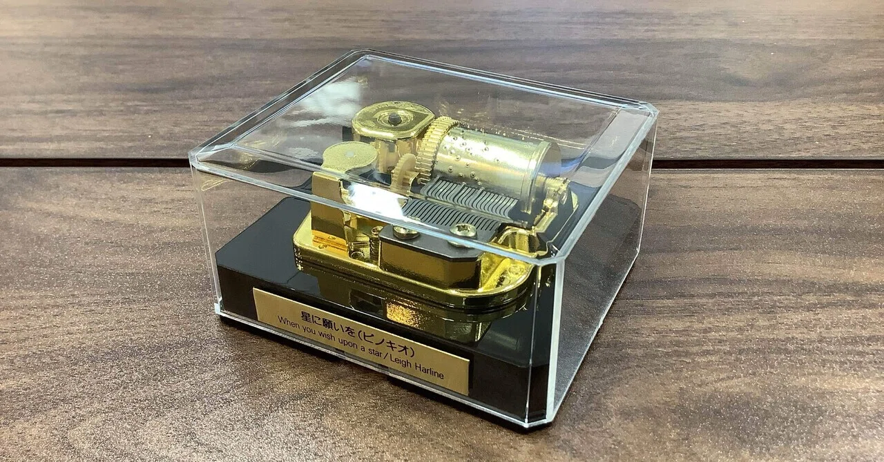 Nidec 23-Note Transparent Square Case Music Box - 
