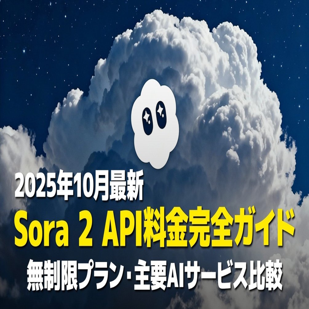 2025年10月最新】Sora 2 API料金完全ガイド｜無制限プラン・主要AI