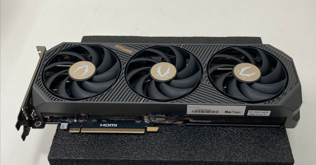 本日見つけた掘り出しモン!】中古良品ZOTAC GAMING GeForce RTX 5070