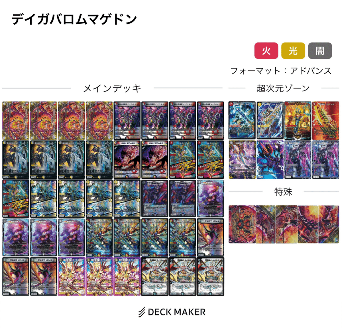 ニ*ー様 5cバロムデッキ　超次元　ドルマゲドン付き 5cバロム 5cワルドバロム デッキ45枚+超次元+ドルマゲドン