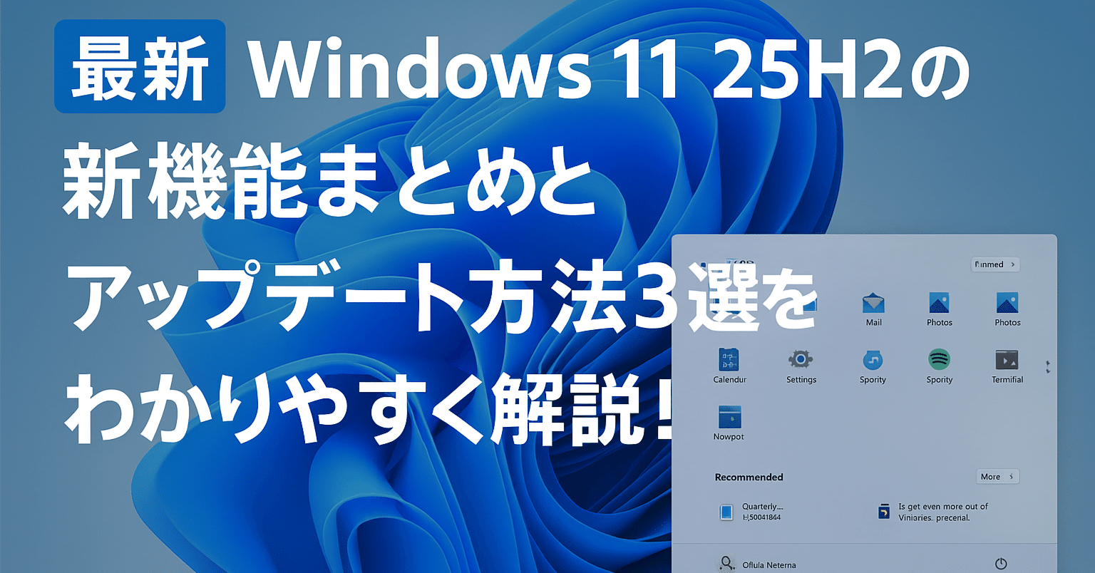 ✨最新版✨「Windows 11 25H2」へアップデート承ります。 全国対応可能！ Windows 10サポート終了後の乗り換えも安心！ 最新アップデート「25H2