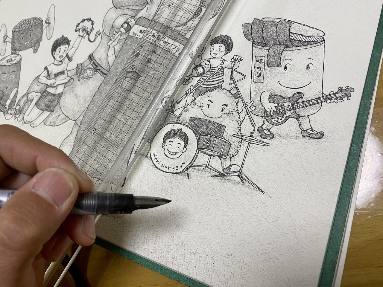 夜中の制作 ここまで ノリノリ 制作22 Masa ペン画制作 英語 Toeic勉強の記録 Note