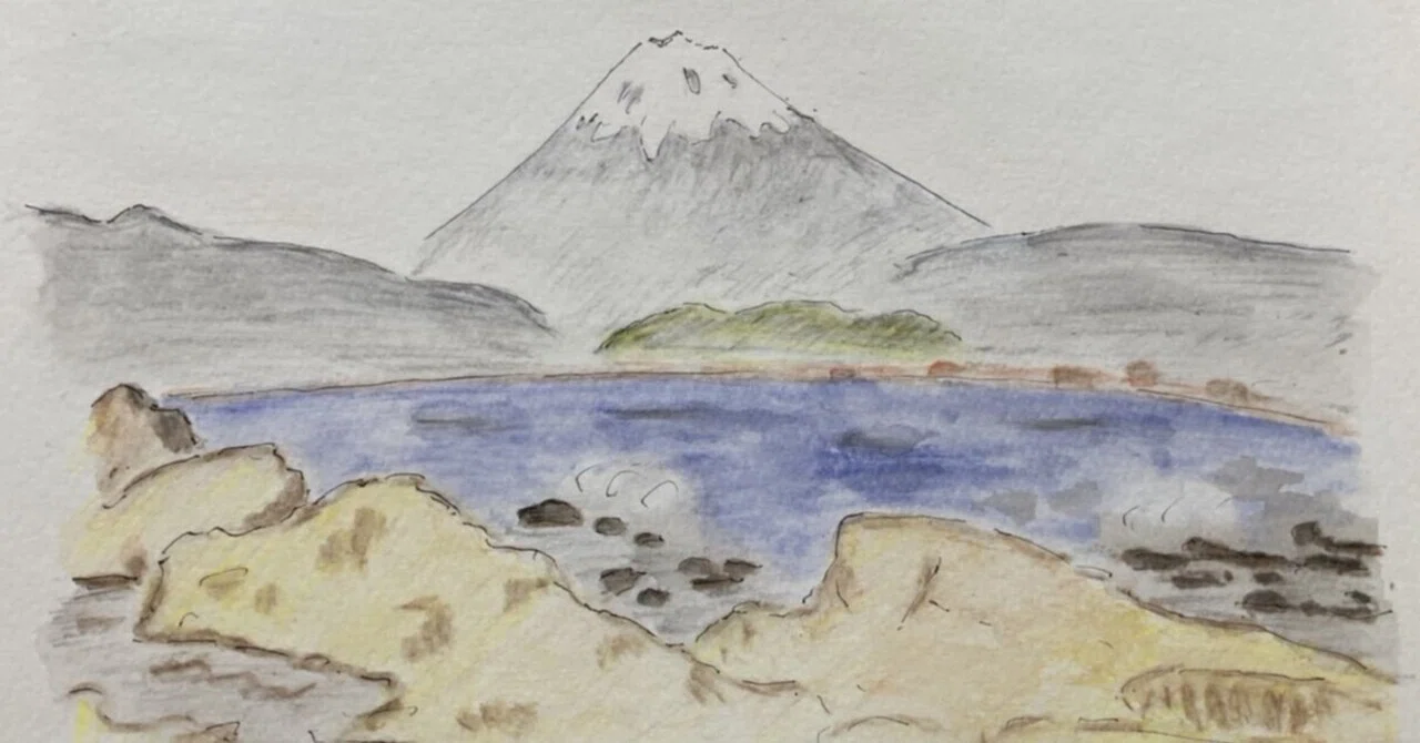 富士山スケッチ㉗】大磯城山公園・十国峠・二宮吾妻山・江の島｜Mt. Fuji