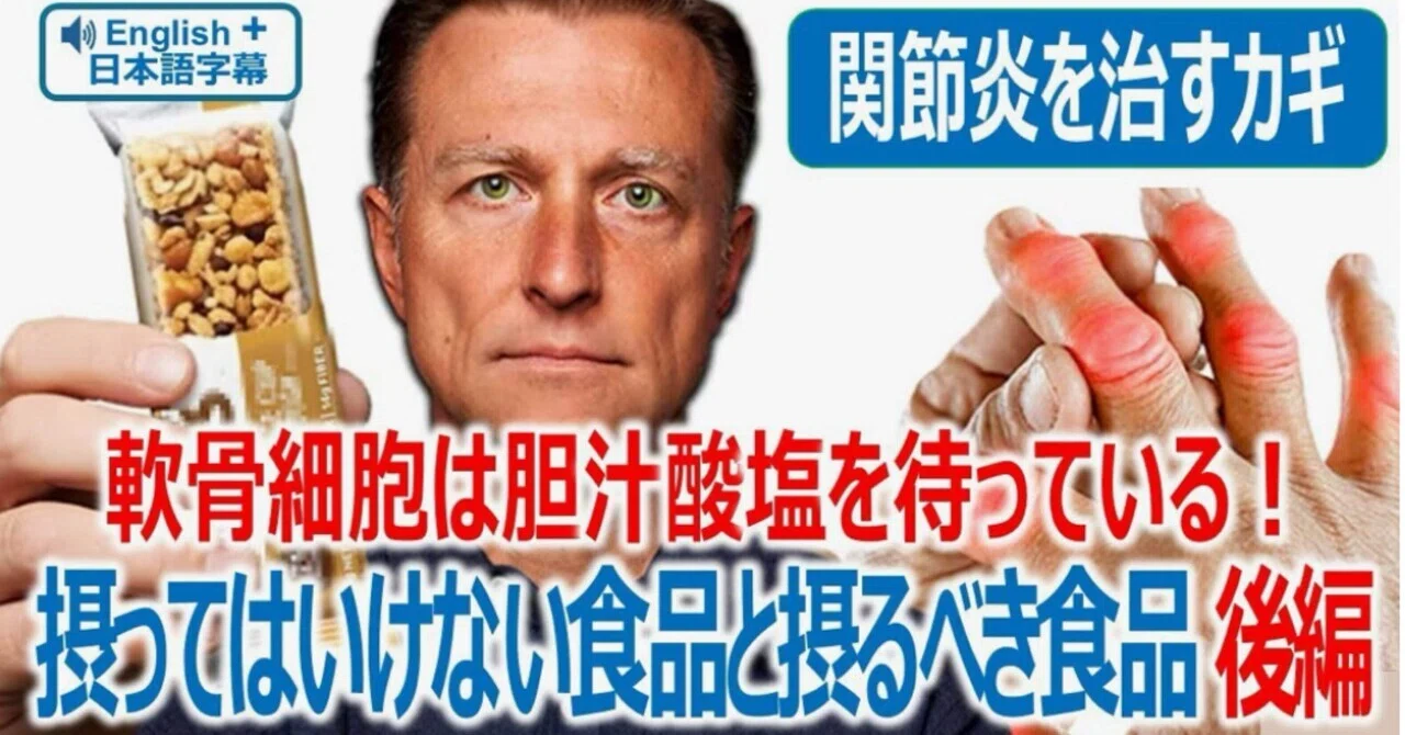 最新｜関節炎を細胞レベルで治すカギ 《後編》 軟骨細胞は胆汁塩を待っている！ 摂ってははいけない食品と摂るべき食品｜ドクター・バーグ