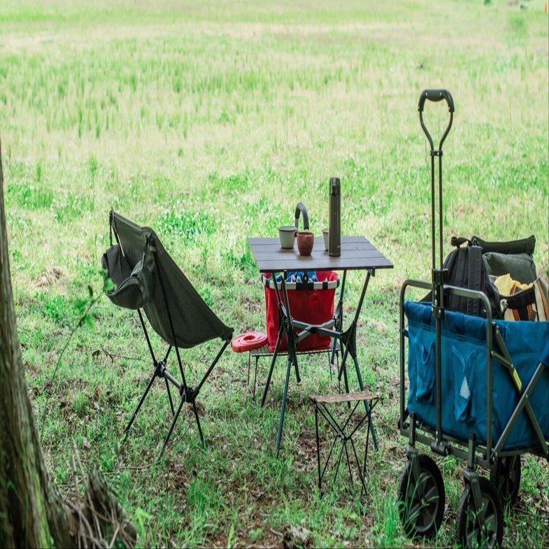 美品】WAQ ワゴン&ウッドテーブルセット アウトドアワゴン専用 ウッド