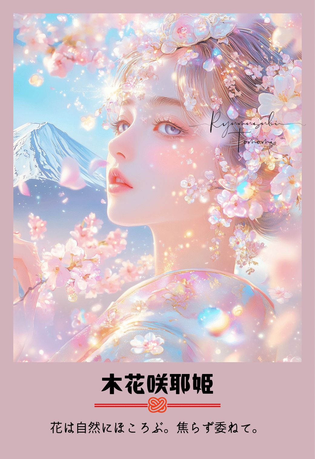 神々とAIアートでつながる物語：木花咲耶姫｜龍結びTomomi