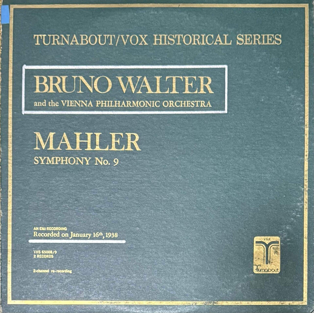 初グスタフ・マーラー《交響曲第9番》（1938年1月16日録音／指揮