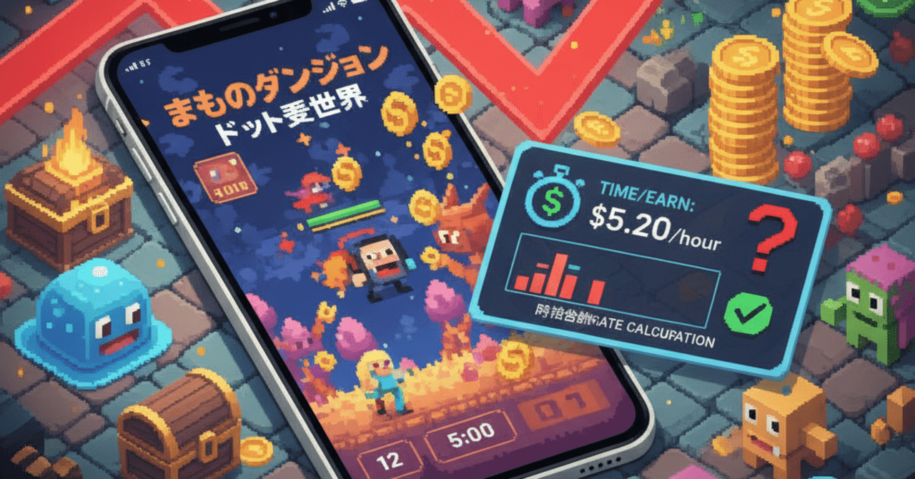 ゲームでお小遣い稼ぎ!?『まものダンジョン・ドット異世界』ポイ活のリアル収益を徹底検証｜くまろぅちゃん