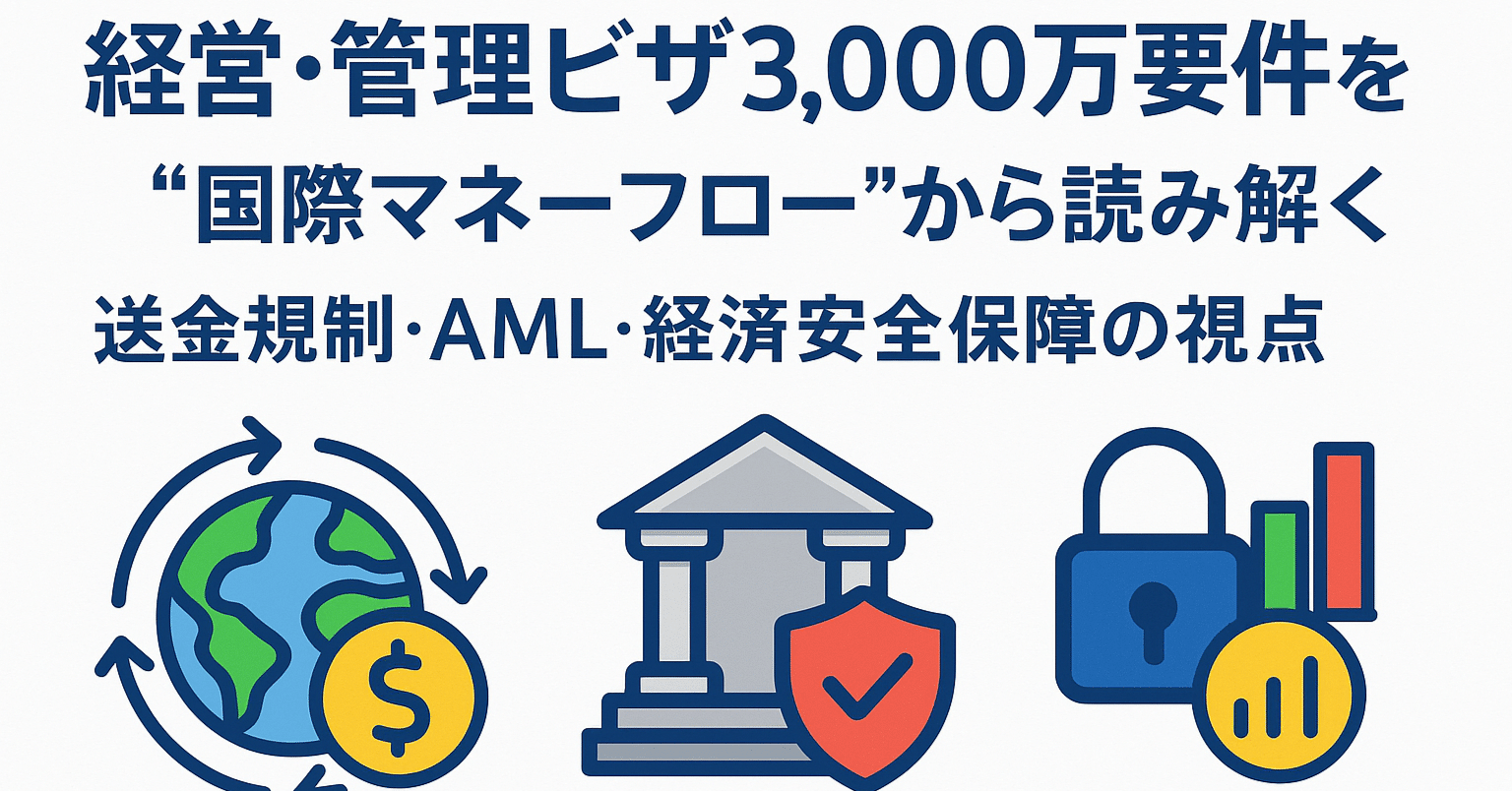 経営・管理ビザ3,000万円要件を“国際マネーフロー”から読み解く｜行政書士いしなぎ Takanori Ishinagi