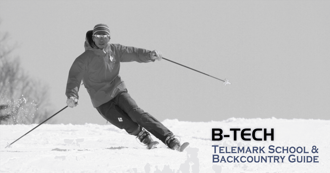 テレマーク・ポジション 基本のイメージ＜その四＞ 「前脚の膝を曲げ