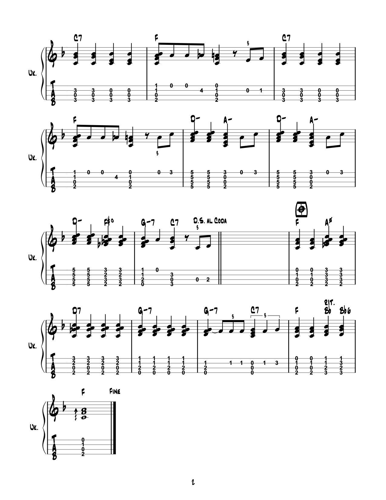 Vol 2 Solo Ukulele Tab What A Wonderful World ソロウクレレ Rockn Note Vol 2 Solo Ukulele Tab What A Wonderful World ソロウクレレ Rockn Note