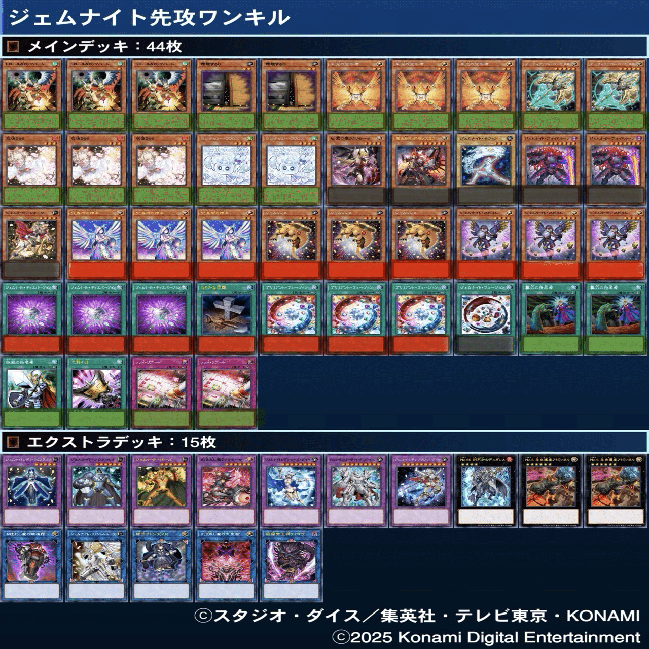 専用＋大収監3枚＋千年ジェムナイトデッキ ワンキル型ジェムナイト展開例｜ϒ