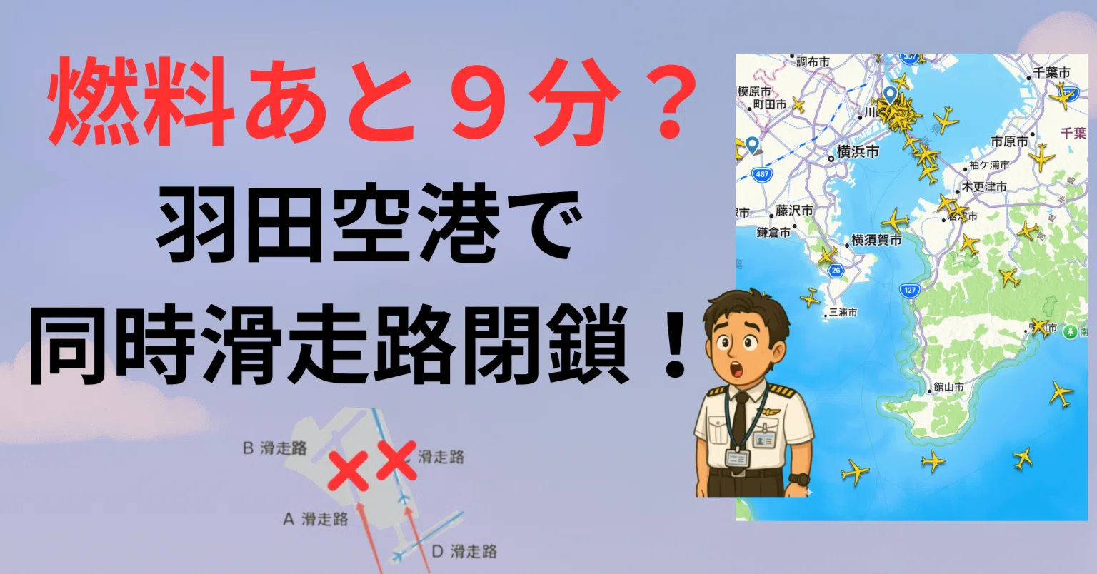 羽田で滑走路が2本同時閉鎖。晴天の空に燃料9分──2日連続の静かな