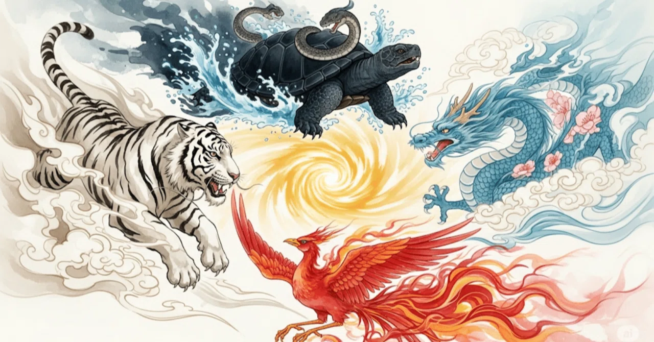 🐲🐯🐦🐢【全方位の守護神】四神（青龍・白虎・朱雀・玄武）の伝説と