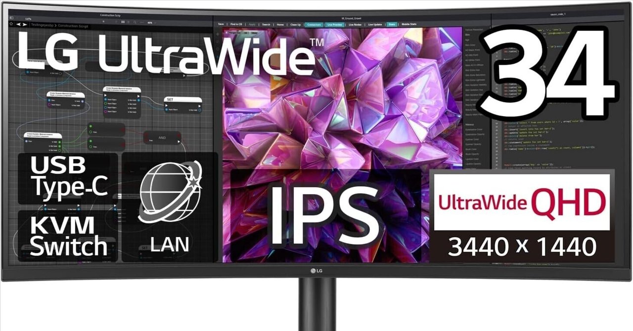 曲面ウルトラワイドの新基準：LG 34WQ75C-B 34インチモニター