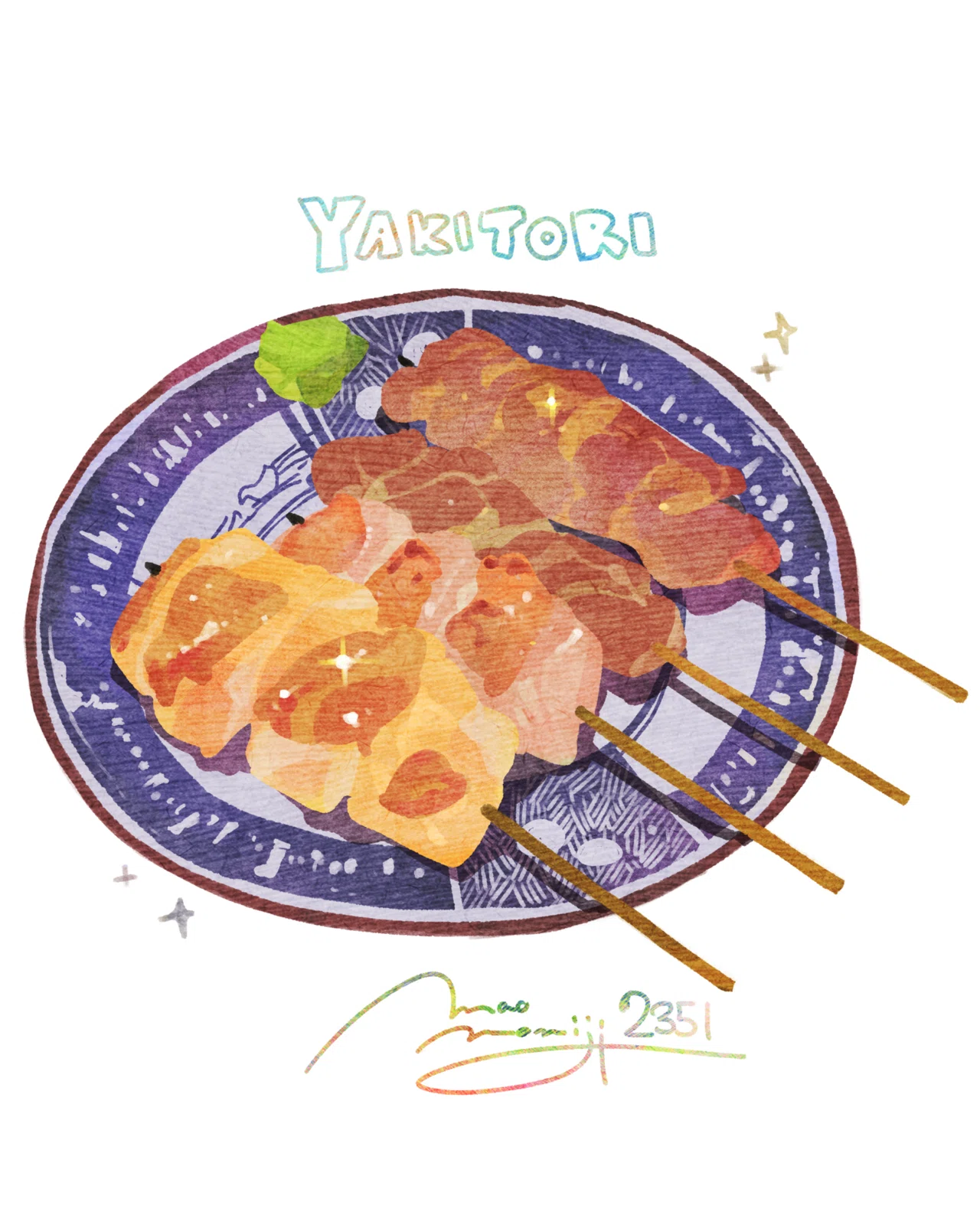DAY2351:焼き鳥盛り合わせ/Yakitori Platter』｜もみじ真魚/MaoMomiji