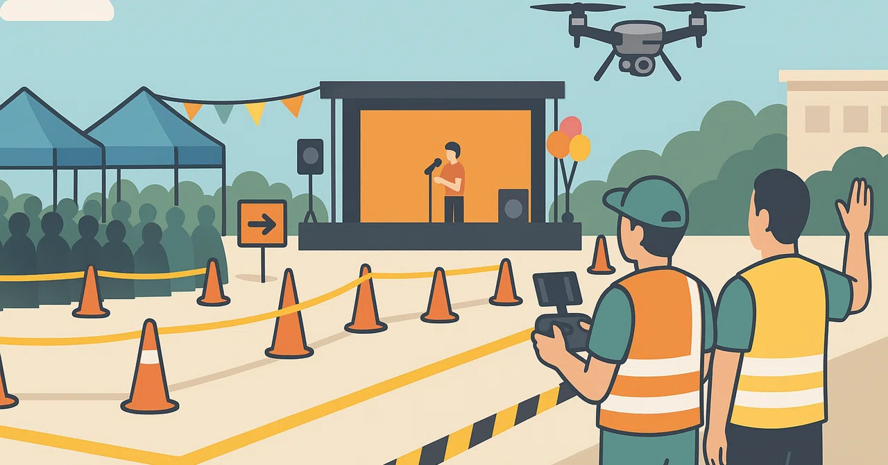 催し場所上空の実務判定——人数より“催し性”で決める【2025年版】|ドローン・パイロット