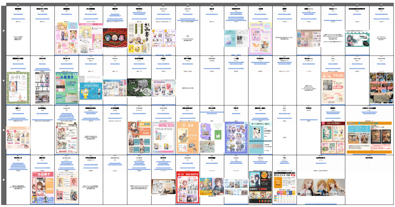 ハツボシマーケット2のお品書きリスト、あらかた終わりました。｜㌾