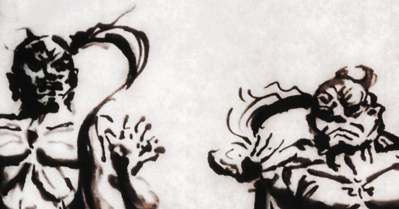 阿吽』墨絵イラスト｜せきぞう、