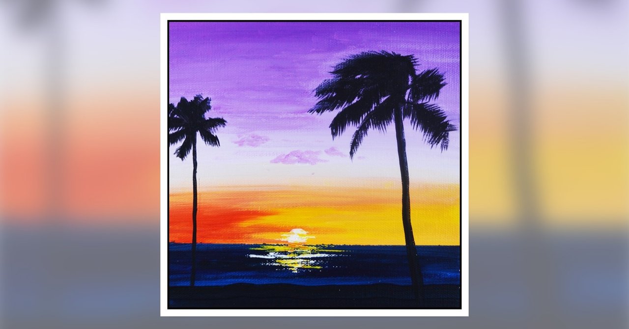 アクリル絵の具を使用した夏の夕焼けの描き方 Junya Art Note アクリル絵の具を使用した夏の夕焼けの描き方 Junya Art Note