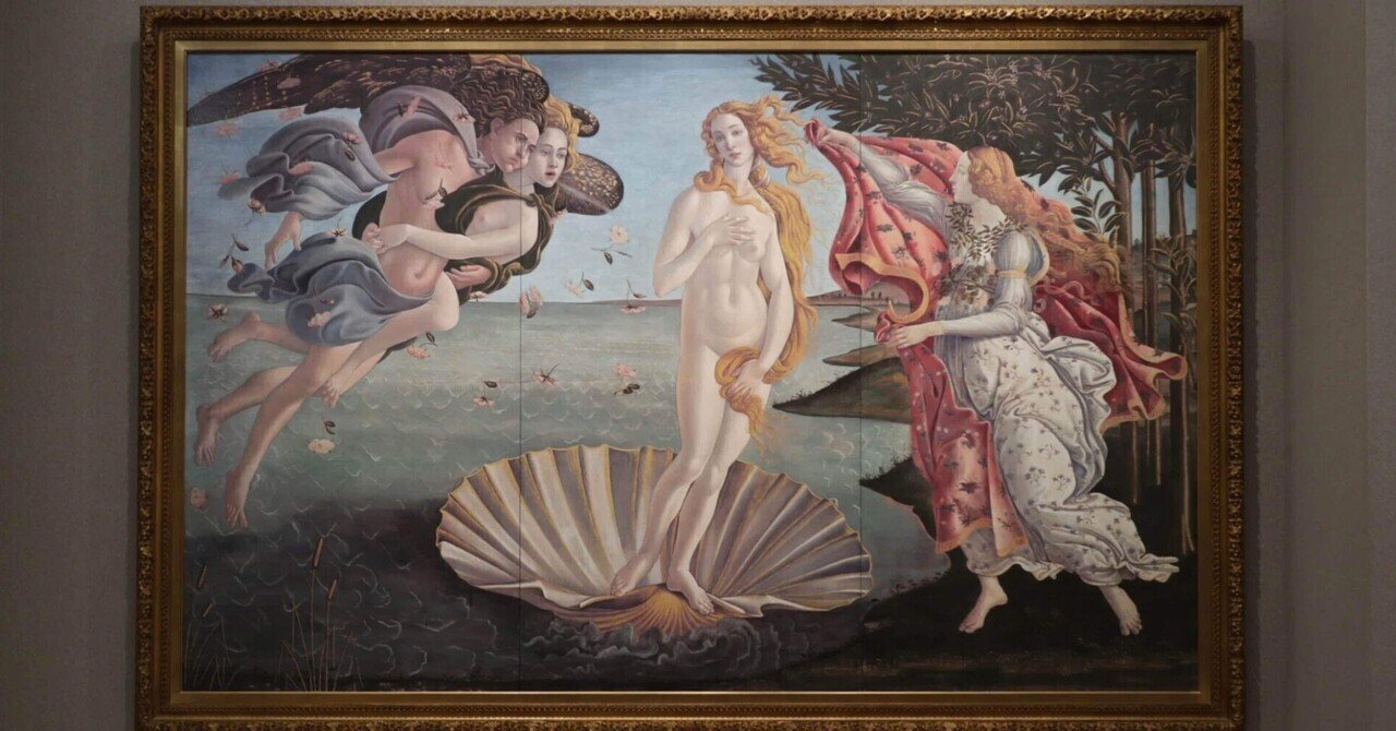 ヴィーナスの誕生　ボッティチェッリ　ウフィツィ美術館　フィレンツェ　オブジェ ウフィツィ美術館でボッティチェリ作「ヴィーナスの誕生」に心酔