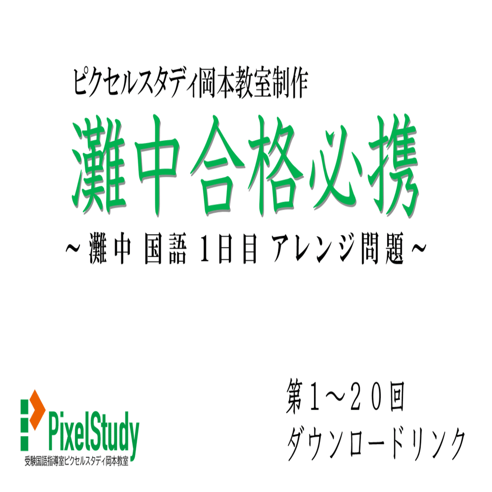穂高　灘中　中学受験　国語 1日目対策資料　4セット 灘中受験対策 国語1日目】中学受験対策オリジナル問題集セット（問題集