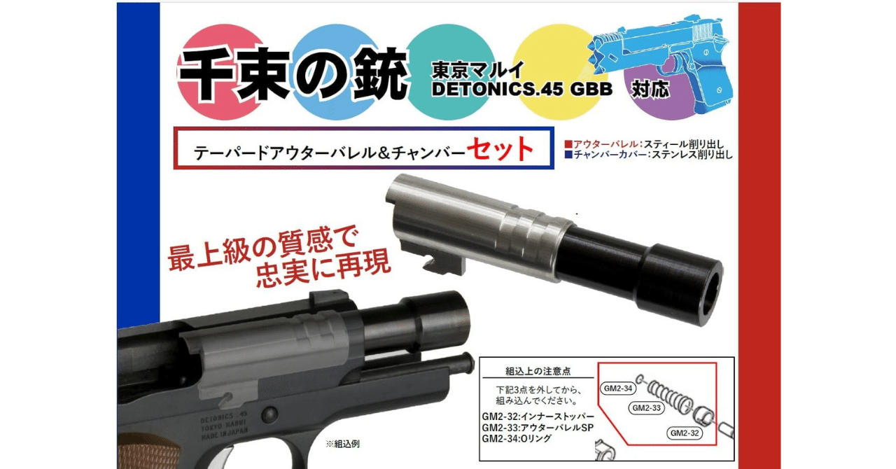 東京マルイ ガスブローバック 千束の銃用テーパード スティール